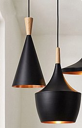 מנורה תלויה וינטג' בסגנון נורדי שחור / לבן מנורה תלויה וינטג' בסגנון נורדי שחור / לבן