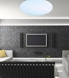 מנורת תקרה חלבית כיפה מוארת מהצדדים  מנורת תקרה חלבית כיפה מוארת מהצדדים