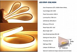 פס לד גמיש תאורה מלאה COB - ללא צורך בשנאי - הזמנה באתר פס לד גמיש תאורה מלאה COB - ללא צורך בשנאי - הזמנה באתר